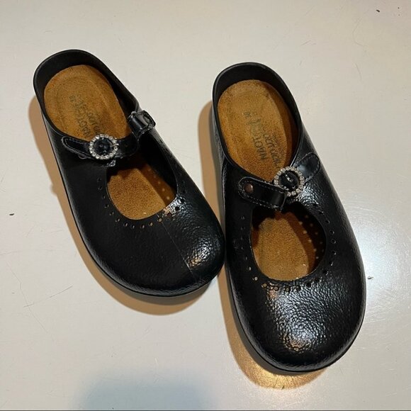 NAOT Black Mary Janes Flats Size 39 / 8 FLAWED Gem Buckle. - Picture 2 of 7